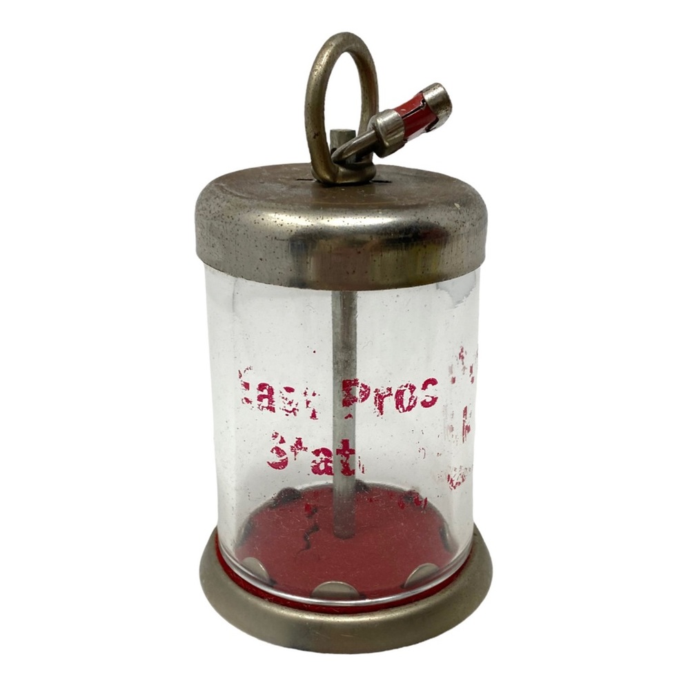 Antique Glass & Brass Bank With Lock